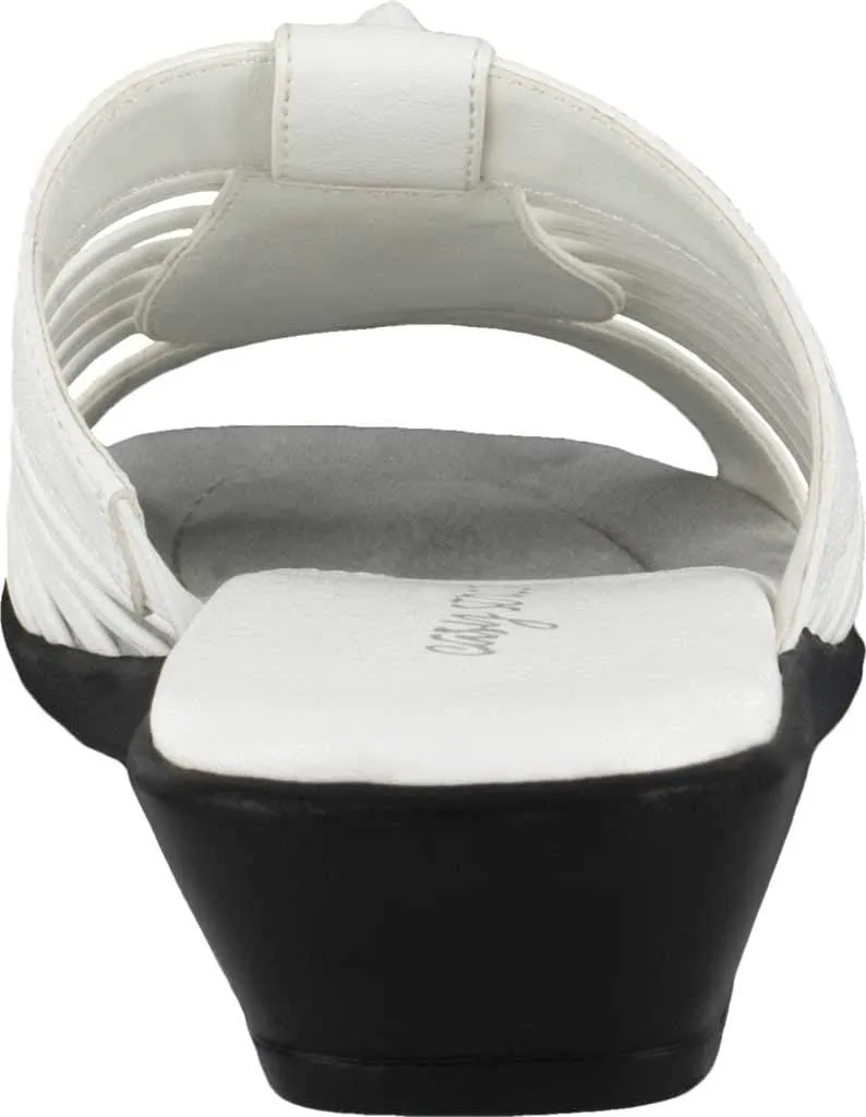 Easy Street Womens Nola Faux Leather Slip On Slide Sandals