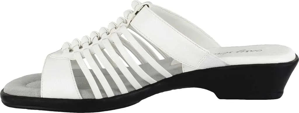 Easy Street Womens Nola Faux Leather Slip On Slide Sandals