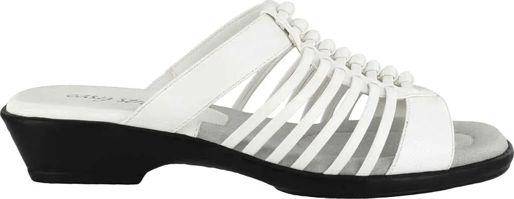 Easy Street Womens Nola Faux Leather Slip On Slide Sandals