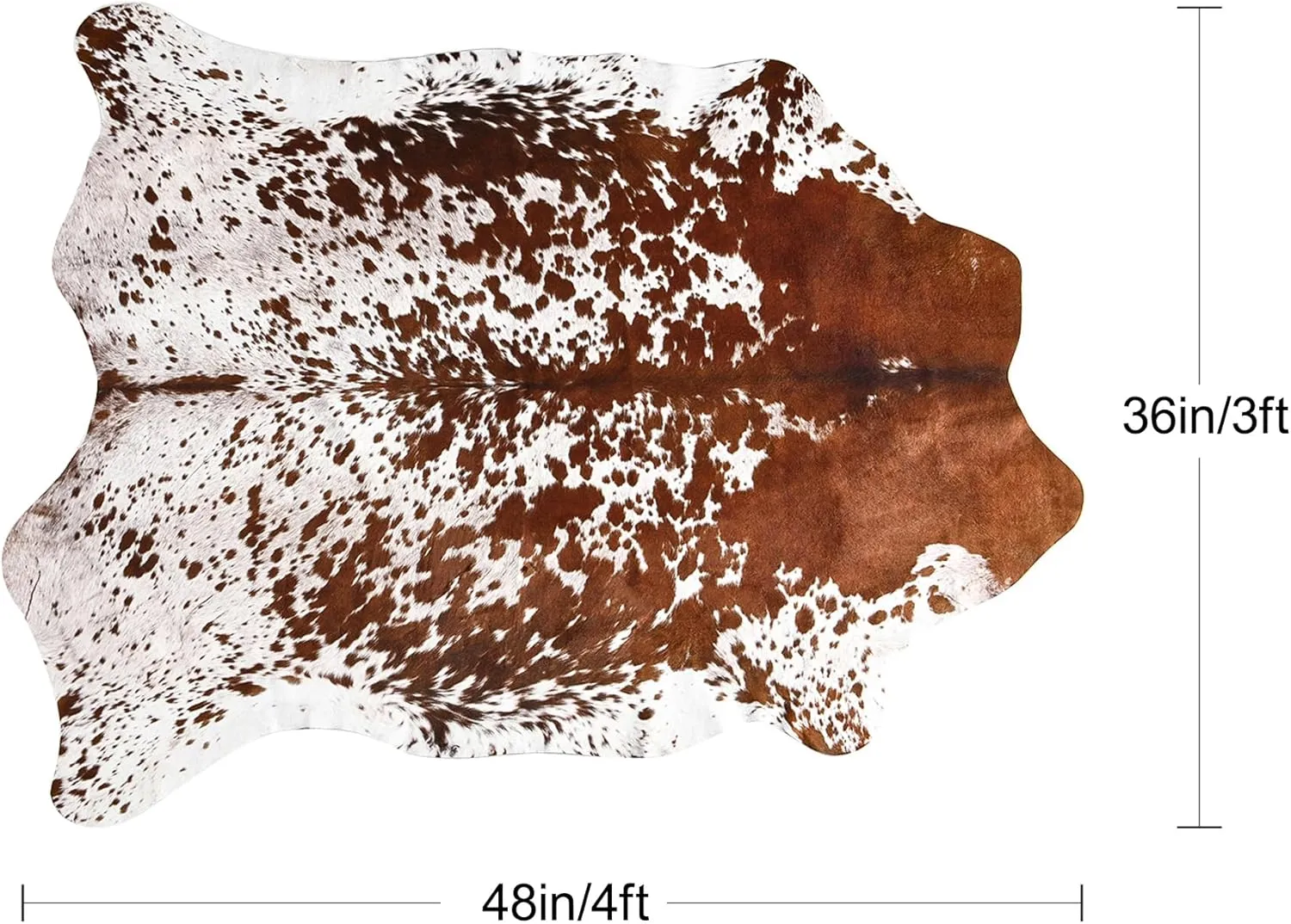 Easycozy Faux Cowhide Large Cow Print 3 x 4 Feet Thickened Elastic Rug for Bedroom, Living Room, Home Office, Western Decor
