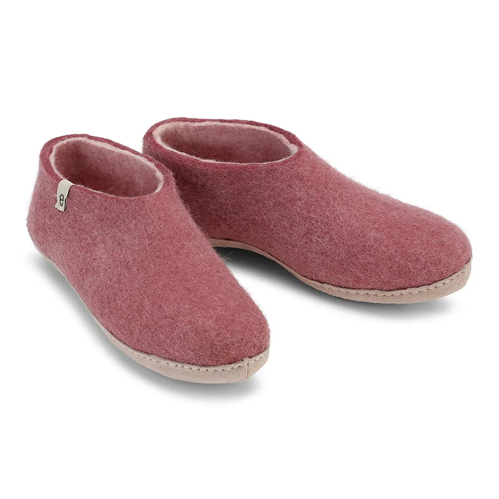 Egos Felted Wool Mule Slippers, Dusty Rose