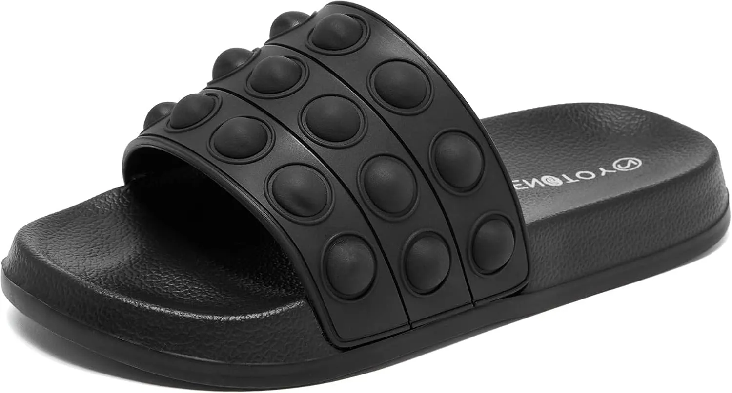Engtoy Kid Boys Girls Slides Sandals For Kid Unisex Child Slippers Lightweight Non-slip Open Toe Comfy Shower Beach Funny Slide Sandals