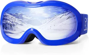 EXP VISION Kids Ski Goggles, Anti-Fog Child Snowboard Goggles Over Glasses Snow Goggles for Boys Girls Toddler Age 3-14