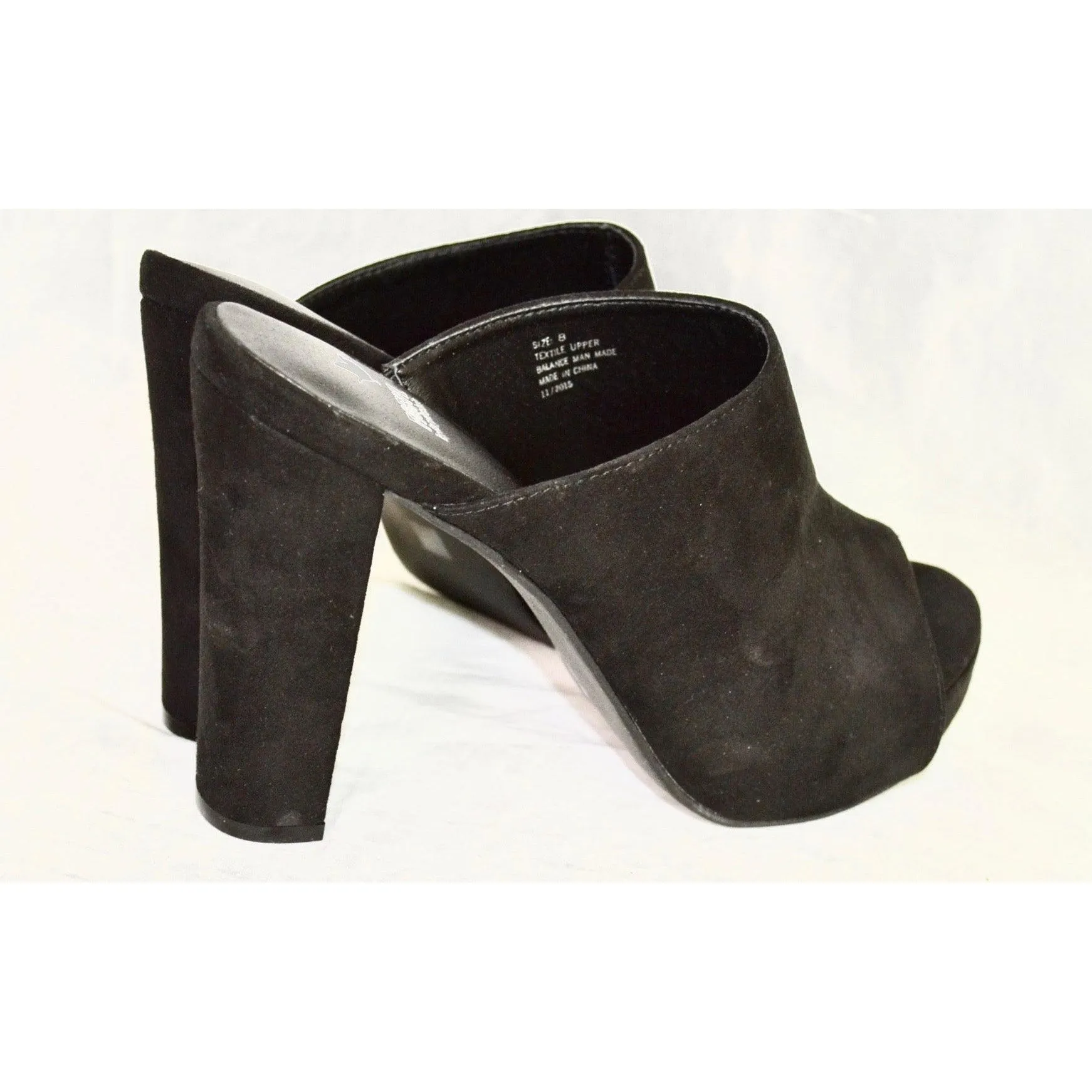 Faryl Women's Faux Suede Mule - Black - Size 7.5