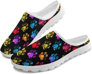 Fashion Print Backless Mule Shoes Mens Light Mesh Clogs, Comfort Support, Breathable, Anti-Slip, Ideal for Casual Wear