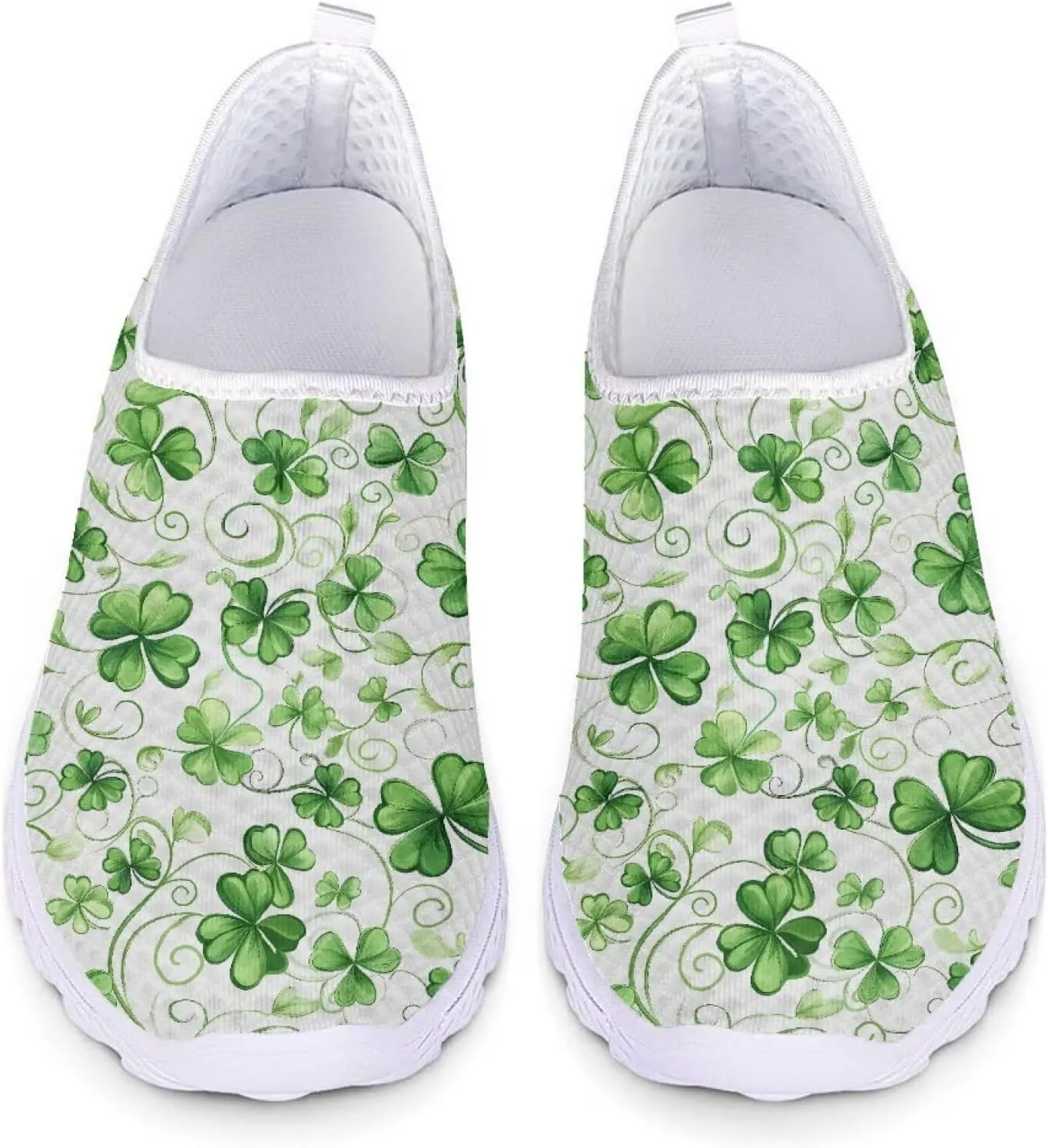 Fashion Walking Shoes Slip On Outdoor Sneakers for Womens Lightweight Breathable Mesh Loafers for Travel Size 5.5-11.5 White Sole