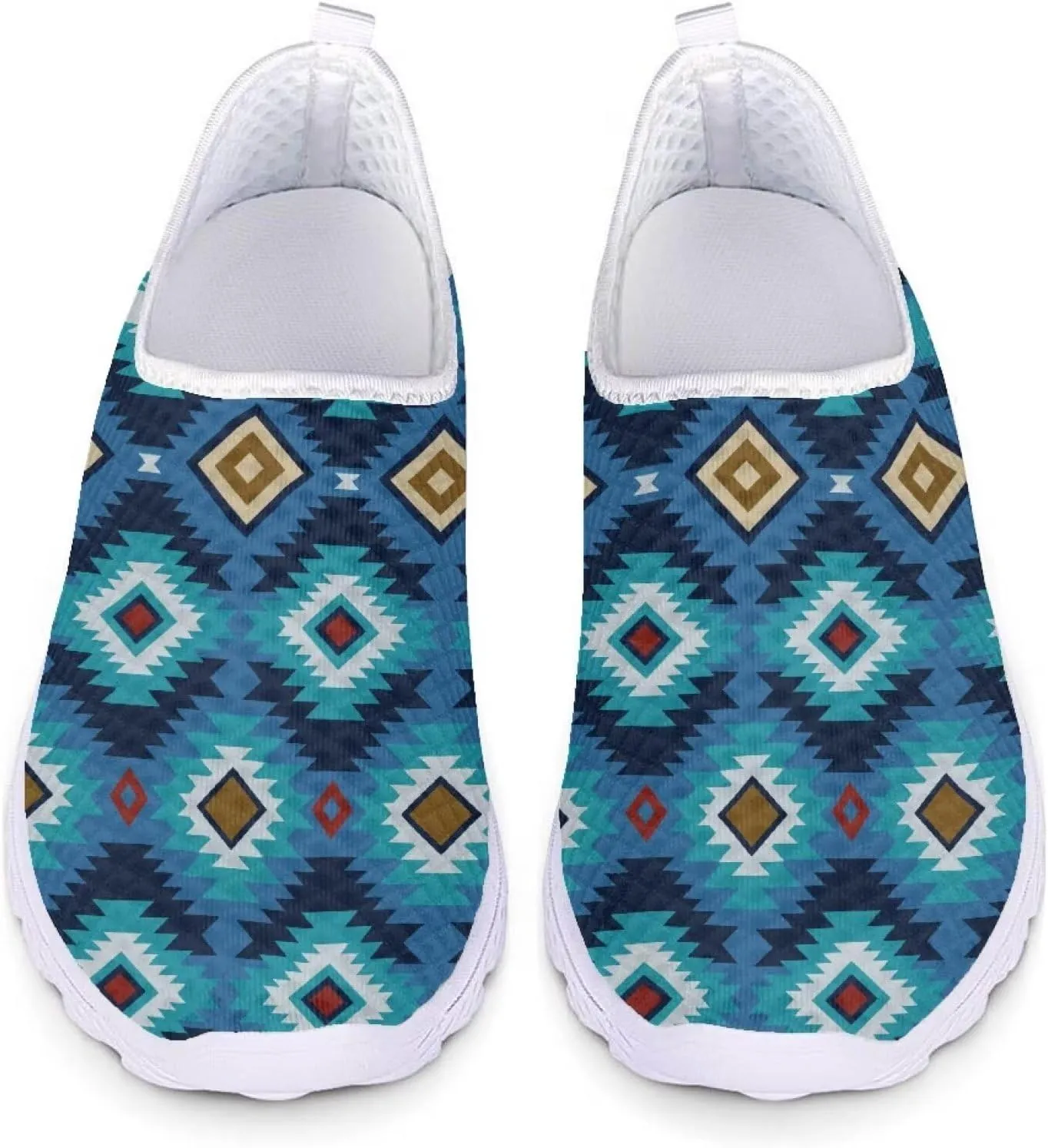 Fashion Walking Shoes Slip On Outdoor Sneakers for Womens Lightweight Breathable Mesh Loafers for Travel Size 5.5-11.5 White Sole