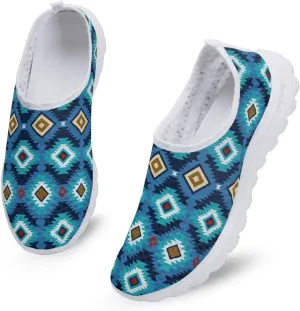 Fashion Walking Shoes Slip On Outdoor Sneakers for Womens Lightweight Breathable Mesh Loafers for Travel Size 5.5-11.5 White Sole
