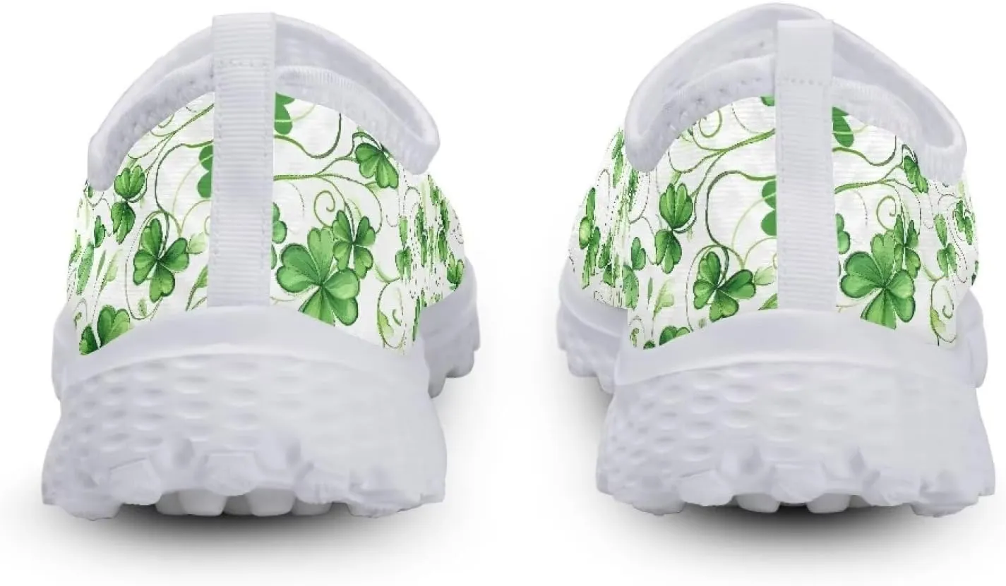Fashion Walking Shoes Slip On Outdoor Sneakers for Womens Lightweight Breathable Mesh Loafers for Travel Size 5.5-11.5 White Sole