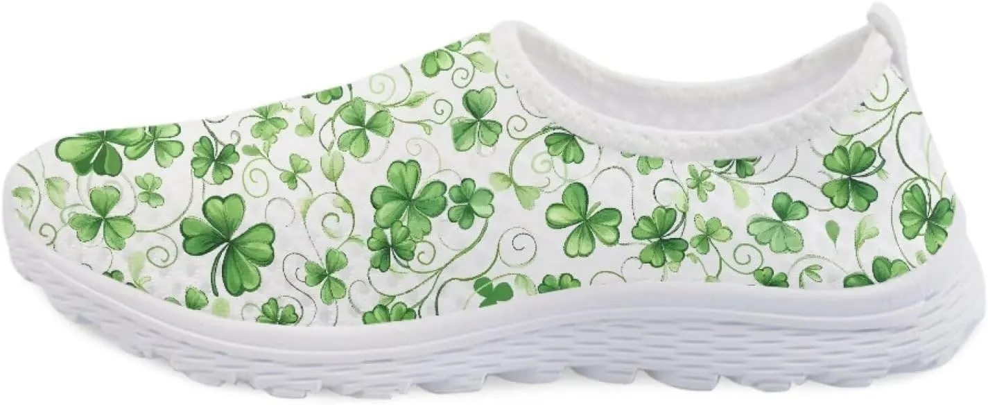 Fashion Walking Shoes Slip On Outdoor Sneakers for Womens Lightweight Breathable Mesh Loafers for Travel Size 5.5-11.5 White Sole