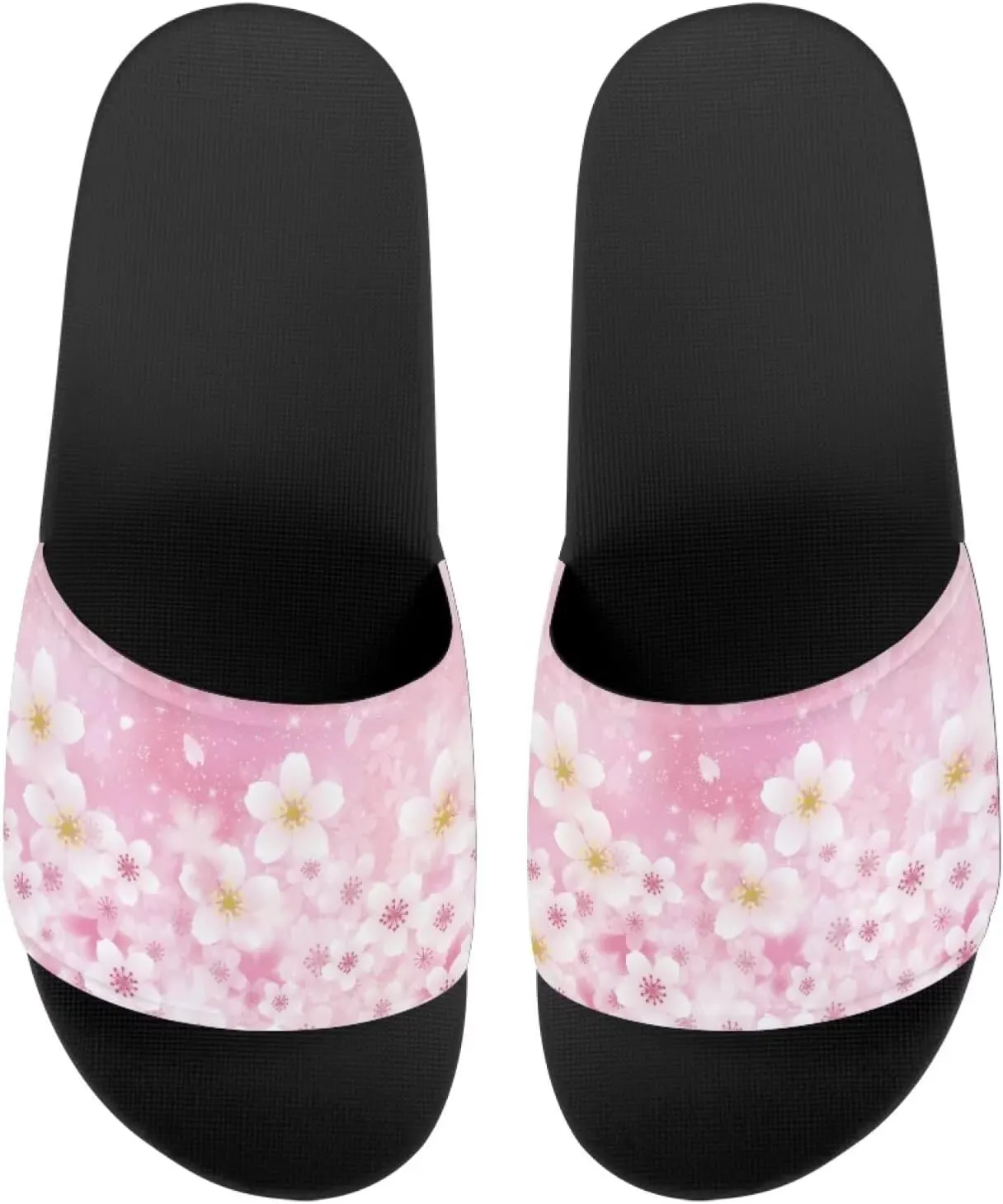 Flower Print Sandals for Women Slide Sandals Casual Lightweight Non Slip Summer Slippers