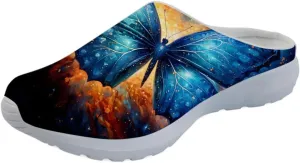 Forchrinse Blue Dolphin Women’s Slip on Mule Sneakers Men’s Garden Clog Arch Support Causal Shoes House Slippers Sandals Lightweight