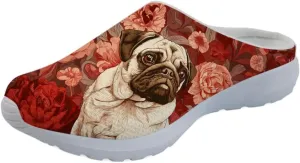 Forchrinse Hawaiian Palm Tree Watercolor Sky Beach Women’s Slip on Mule Men’s Walking Sneakers Garden Clog House Shoes Lightweight