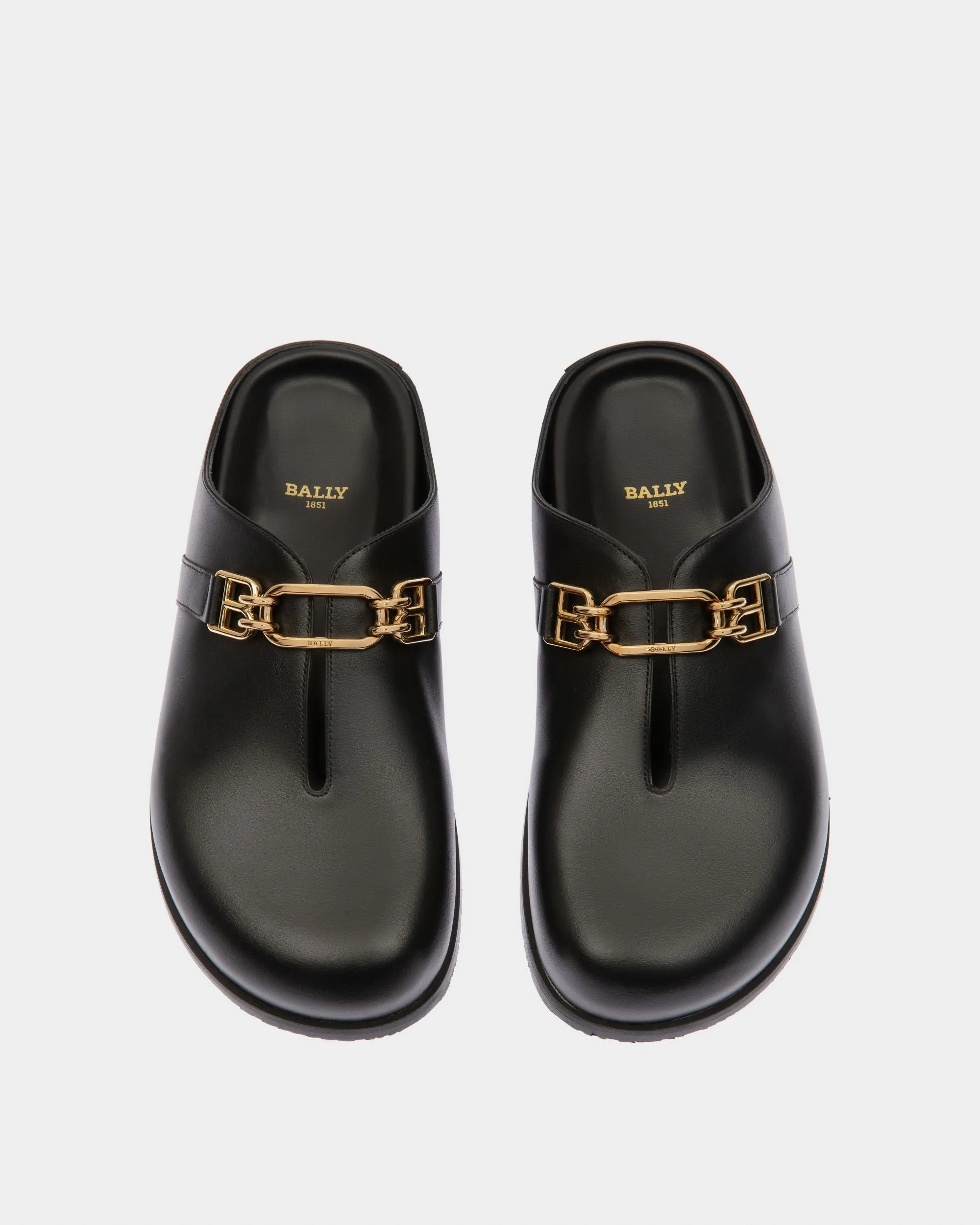 Francine Leather Slippers In Black