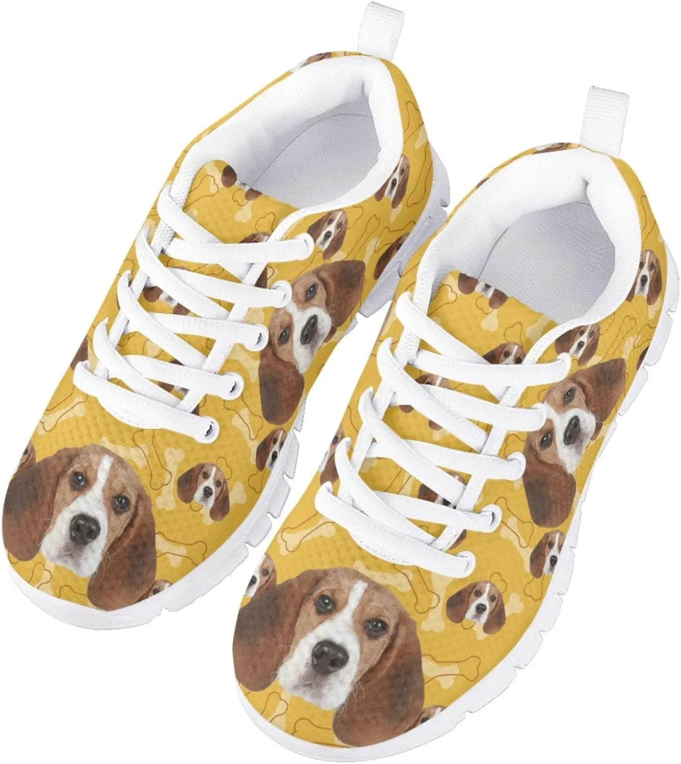Funny Cat Dog Print Tennis Shoes for Girls and Boys Lightweight Mesh Casual Athletic Running Shoes