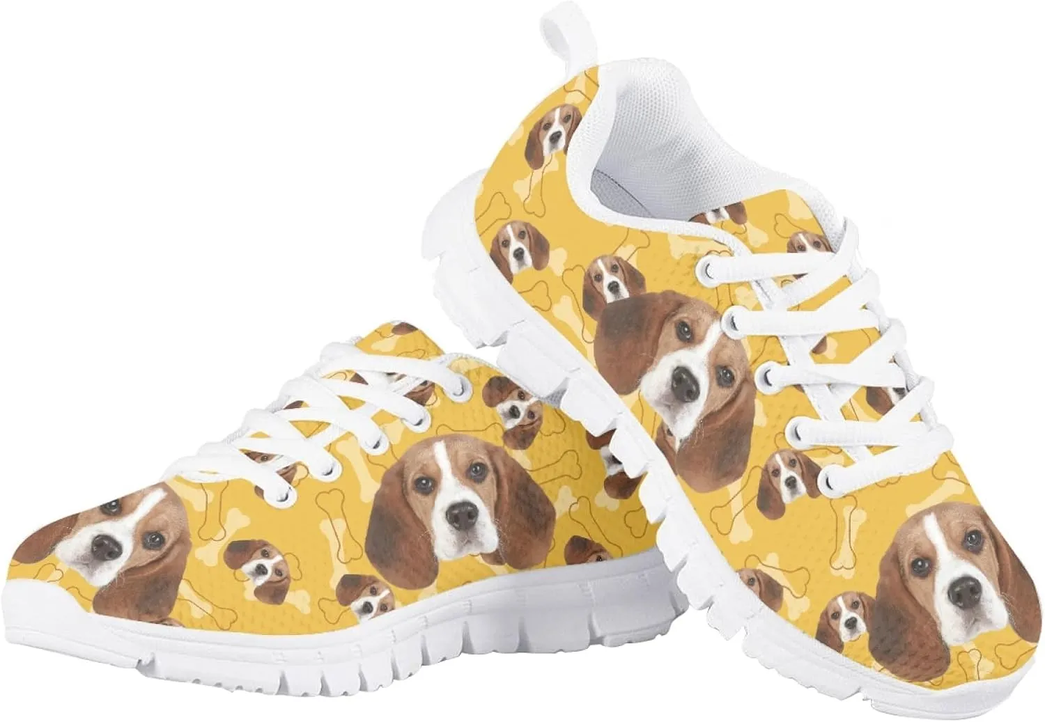 Funny Cat Dog Print Tennis Shoes for Girls and Boys Lightweight Mesh Casual Athletic Running Shoes