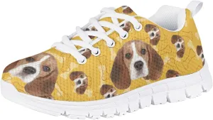 Funny Cat Dog Print Tennis Shoes for Girls and Boys Lightweight Mesh Casual Athletic Running Shoes