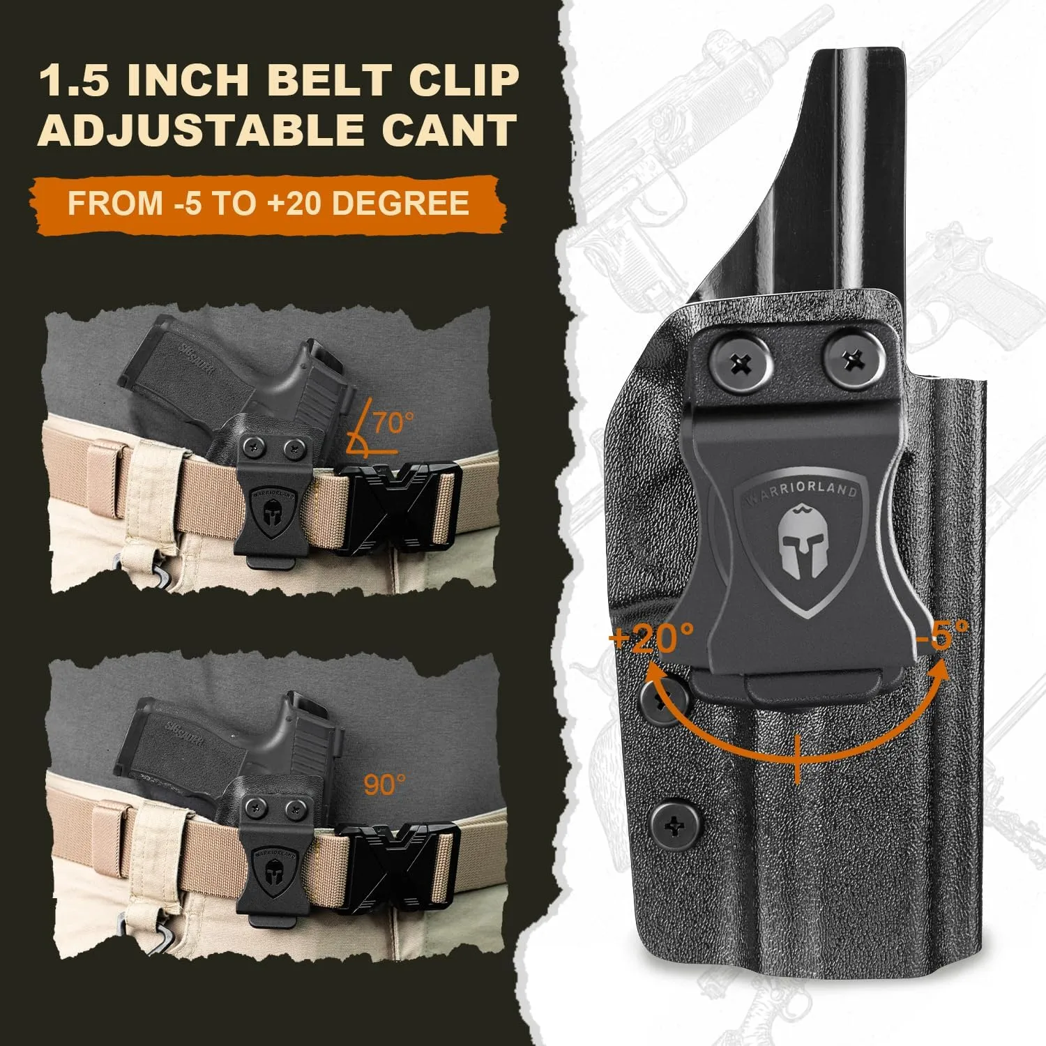 G20 21 22 Holster IWB Kydex Holster w/Optics Cut: G21 / G20 (Gen 3 4 5) & G22 Gen 5, Inside Waistband Appendix Carry Holster G21, Adj. Retention & Cant, Right/Left Hand Option