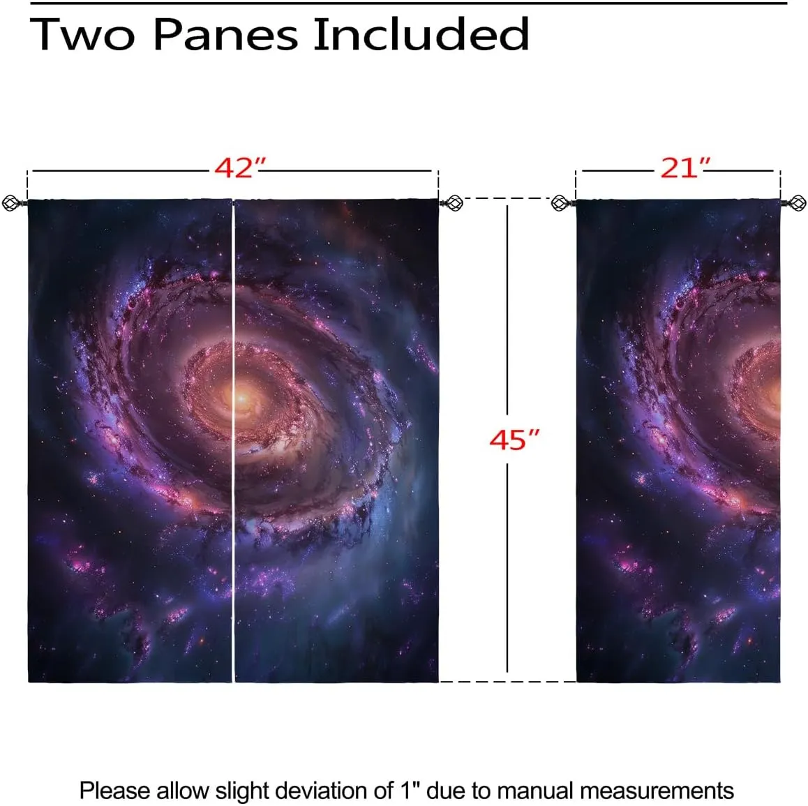 Galaxy Space Blackout Curtains for Girls Boys Kids Home Decor, Solar Planet Universe Galaxies Nebula Grommet Thermal Insulated Drapes Darkening Window Curtain for Bedroom Living Room, 42 x 45 Inch