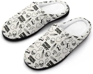 Game Print Halloween Slippers For Women Men Warm Memory Foam Cotton Clog House Slippers Slip-On Shoes Indoor Outdoor
