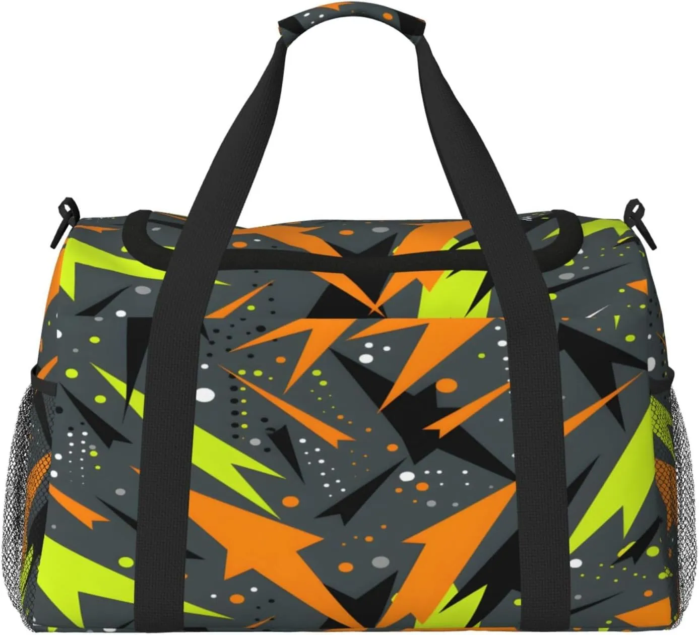 Geometric Abstract Graffiti Travel Duffel Bag with Strap Multi Pockets Sports Bag Handbag Large Shoulder Bag for Gym Weekend Fitness Camping