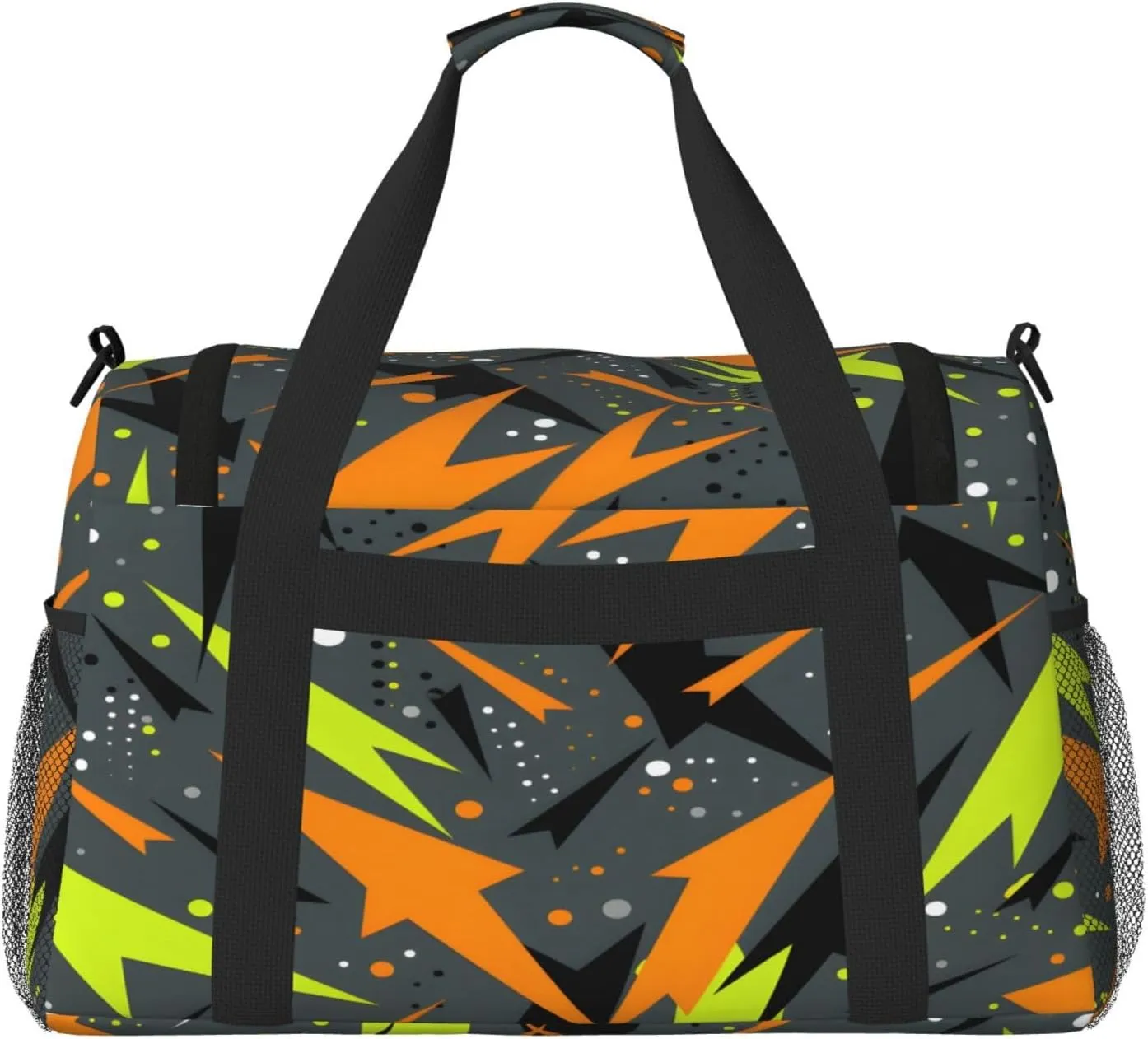 Geometric Abstract Graffiti Travel Duffel Bag with Strap Multi Pockets Sports Bag Handbag Large Shoulder Bag for Gym Weekend Fitness Camping