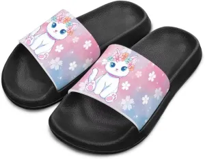 Girls Slide Sandals Summer Shoes for Kids Open Toe Beach Slides Lightweight Non Slip Shower Slippers
