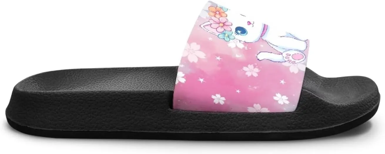 Girls Slide Sandals Summer Shoes for Kids Open Toe Beach Slides Lightweight Non Slip Shower Slippers