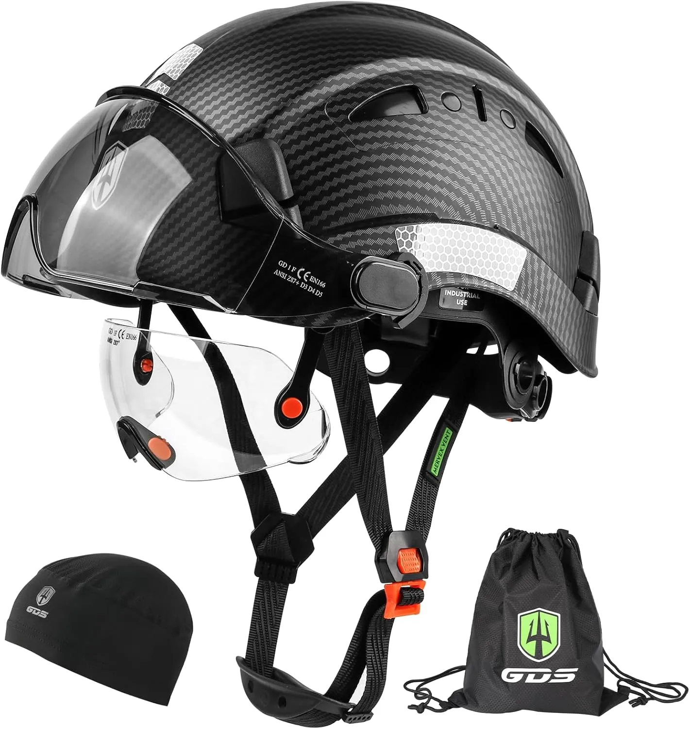 GREEN DEVIL Safety Hard Hat with Tinted & Clear Visor Vented Construction Helmet Cascos de Construccion ABS Work hardhats for Men