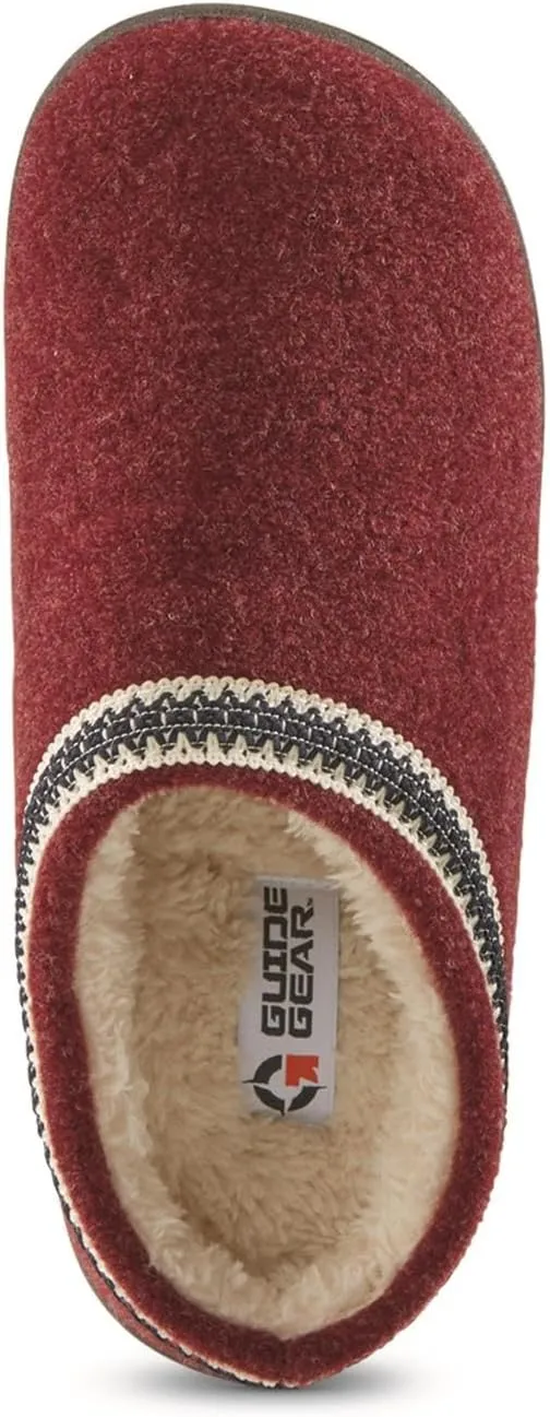 Guide Gear Women’s Wool Clog House Slippers, Indoor and Outdoor, Ladies Bedroom Slippers