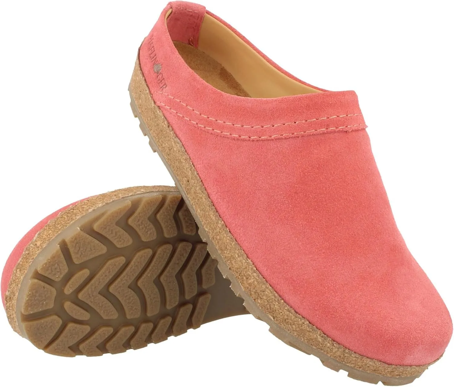 HAFLINGER Malmö Elegant Leather Clog with Rubber Sole and Cork Latex Footbed