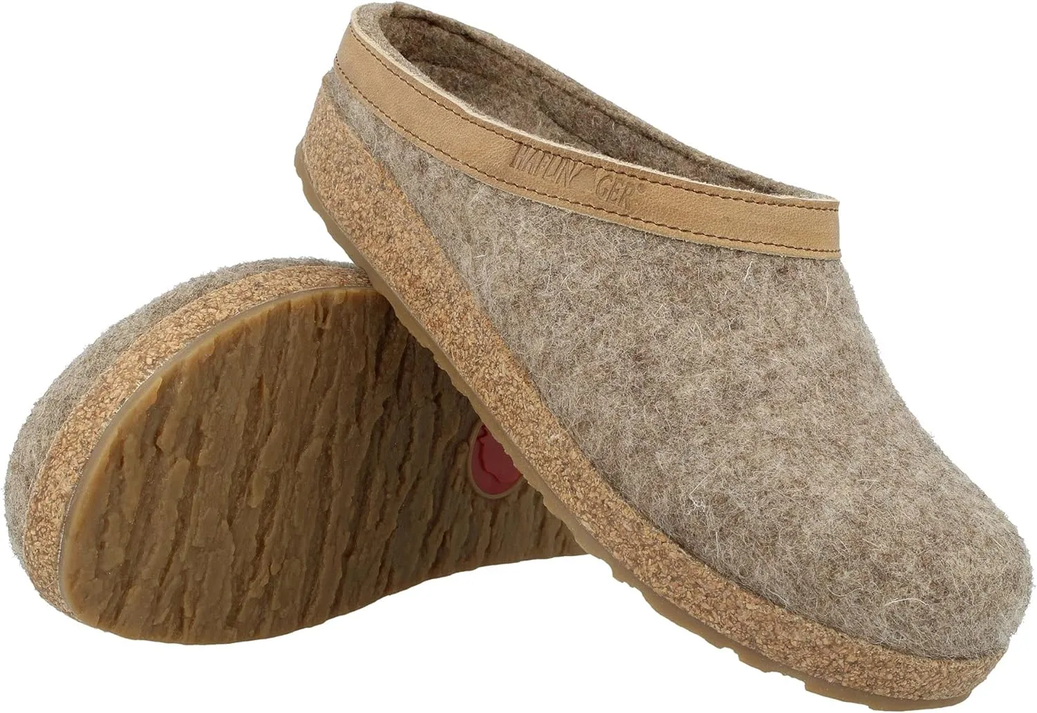 HAFLINGER Men's Wool Felt Open Back Slippers