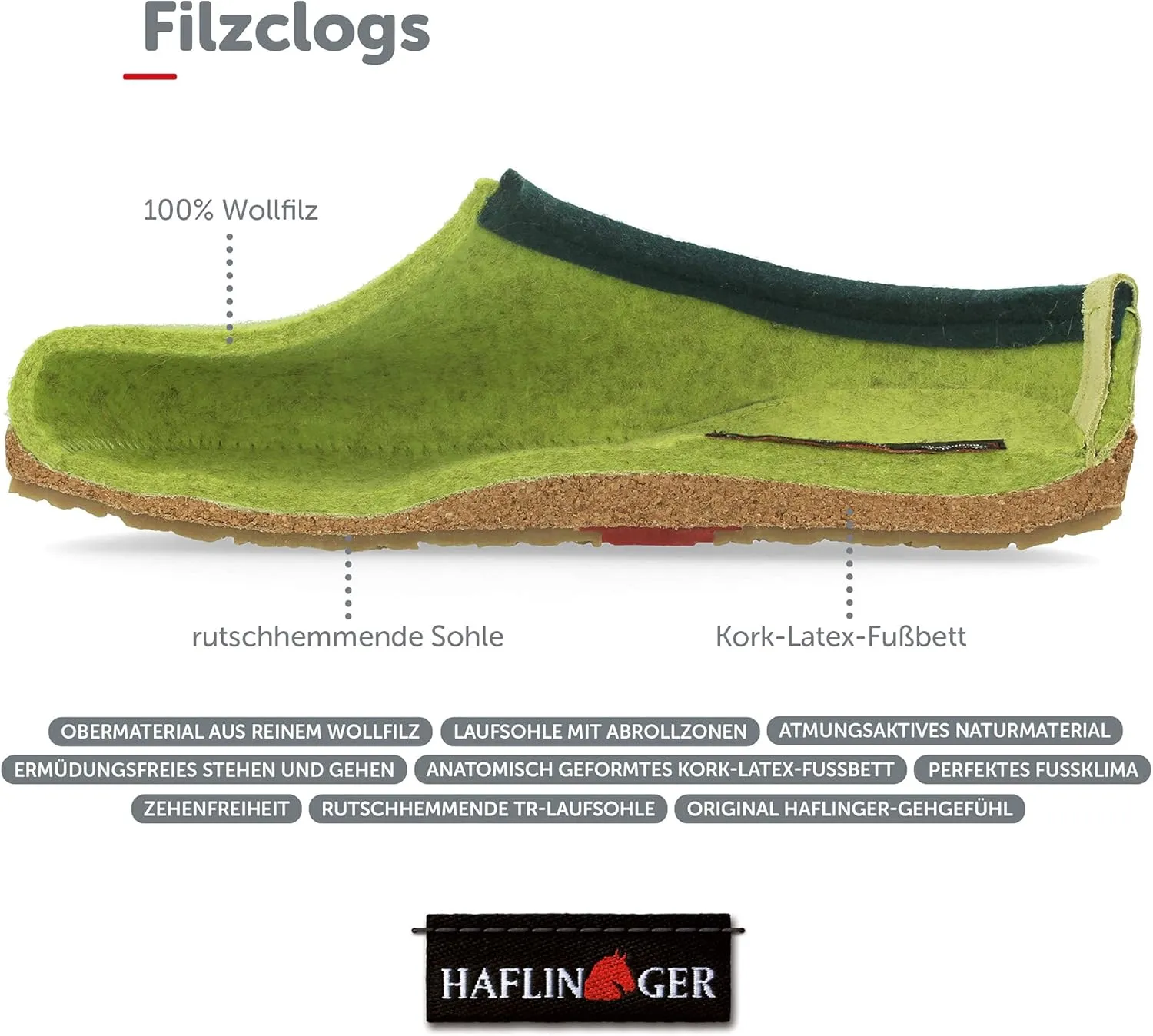 HAFLINGER Men's Wool Felt Open Back Slippers