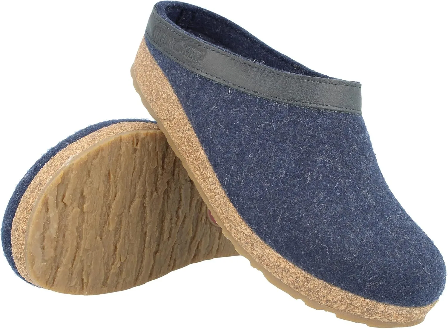 HAFLINGER Men's Wool Felt Open Back Slippers