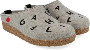 Haflinger Women's Grizzly Letters Clog Silver Grey 38