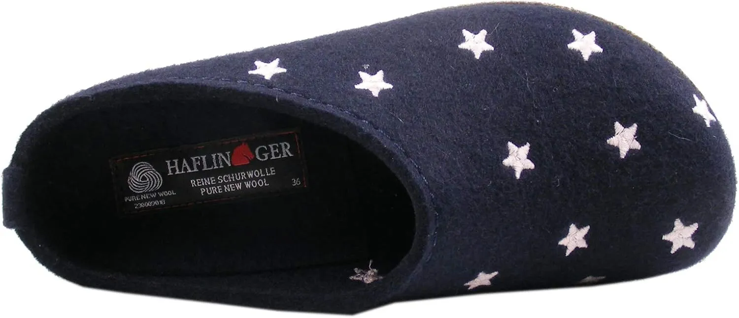 HAFLINGER Womens Grizzly Stelline Wool Felt Indoor/Outdoor Clogs