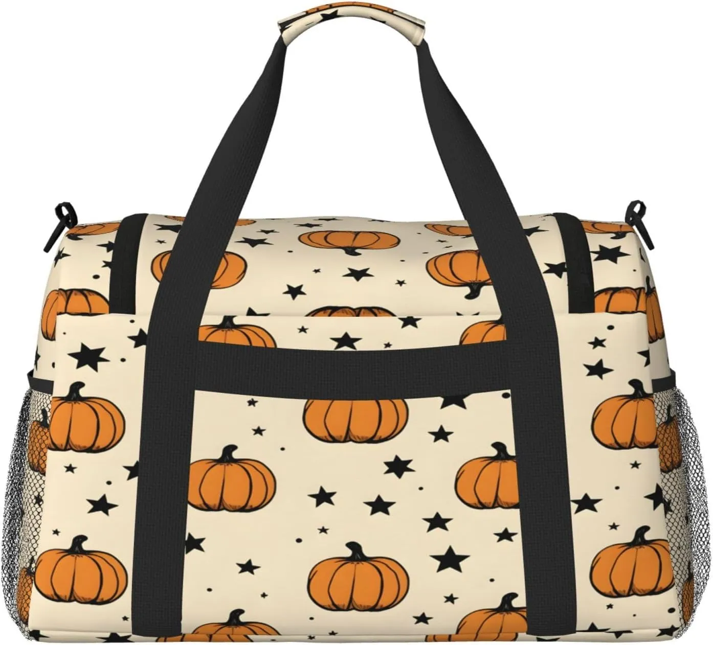 Halloween Pumpkins Travel Duffel Bag with Strap Multi Pockets Sports Bag Handbag Large Shoulder Bag for Gym Weekend Fitness Camping