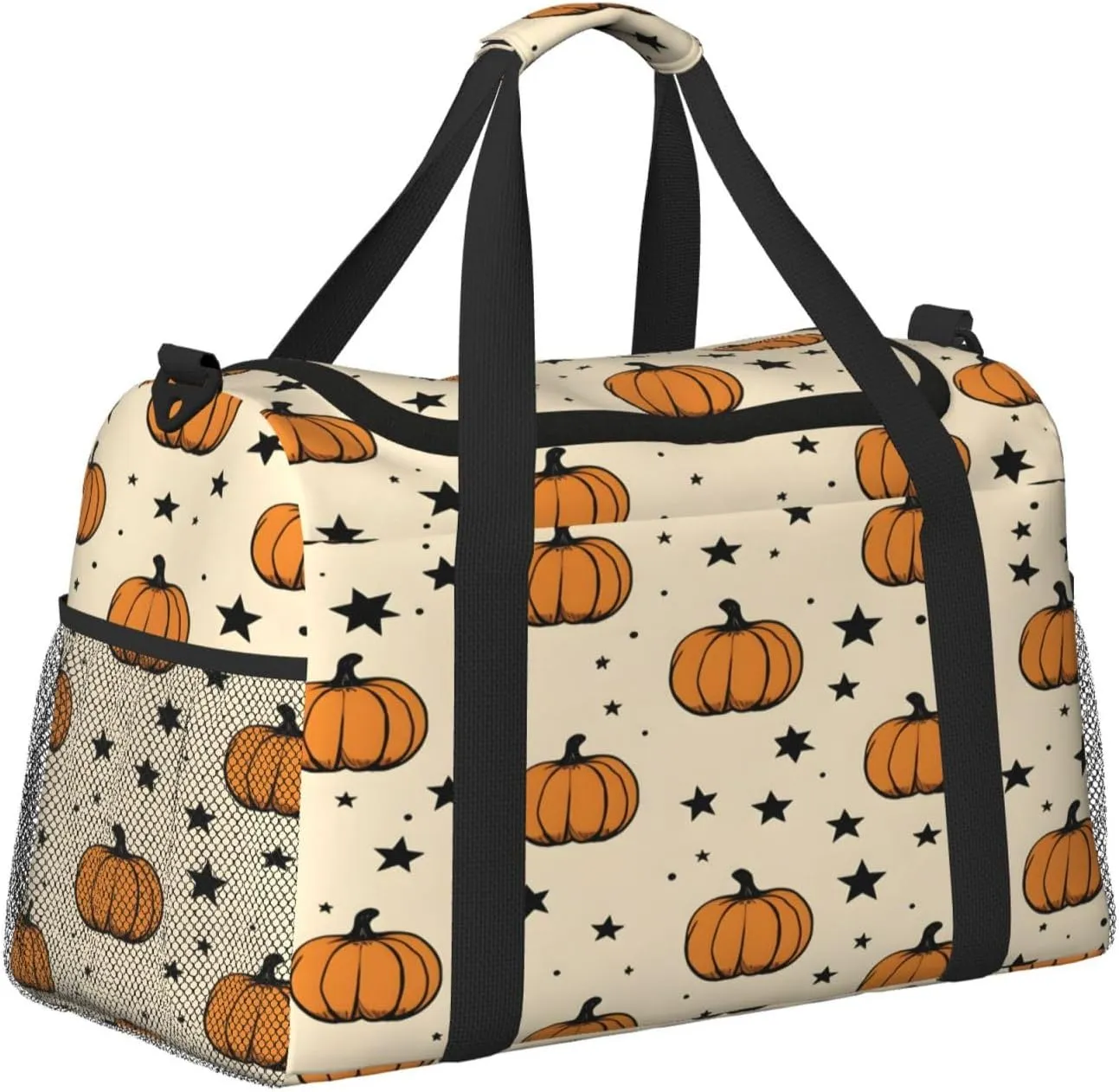 Halloween Pumpkins Travel Duffel Bag with Strap Multi Pockets Sports Bag Handbag Large Shoulder Bag for Gym Weekend Fitness Camping