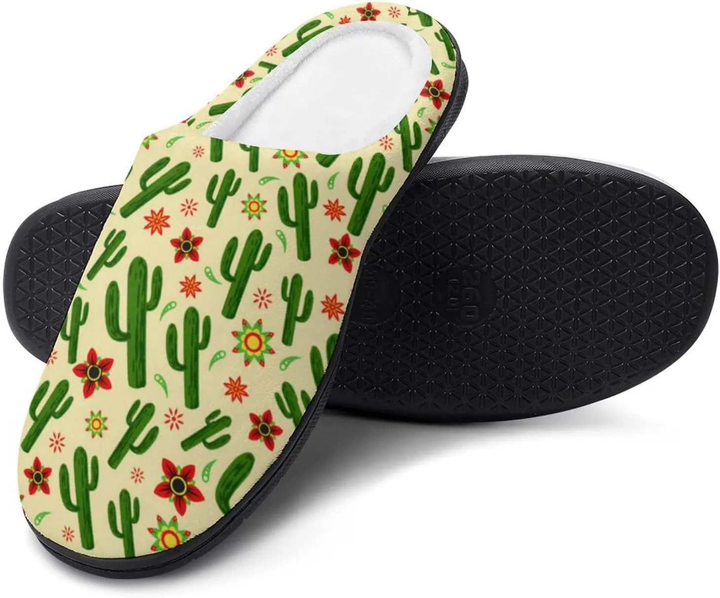 Halloween Slippers For Women Warm Cotton House Slippers Hard Sole Comfy Clog Slippers Slip-On Shoes Indoor Outdoor