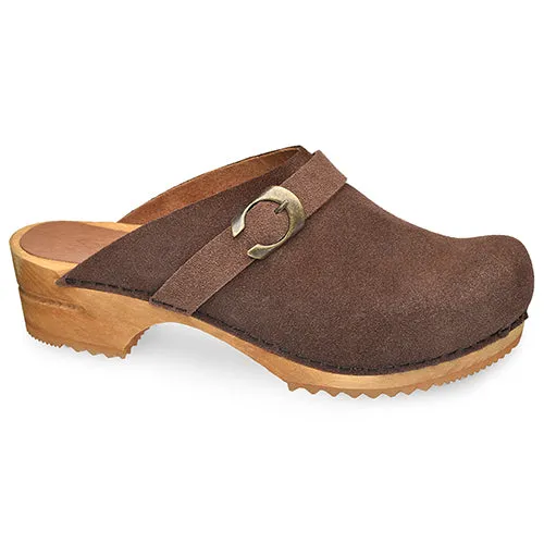 Hedi Women's Wood Clog in Antique Brown
