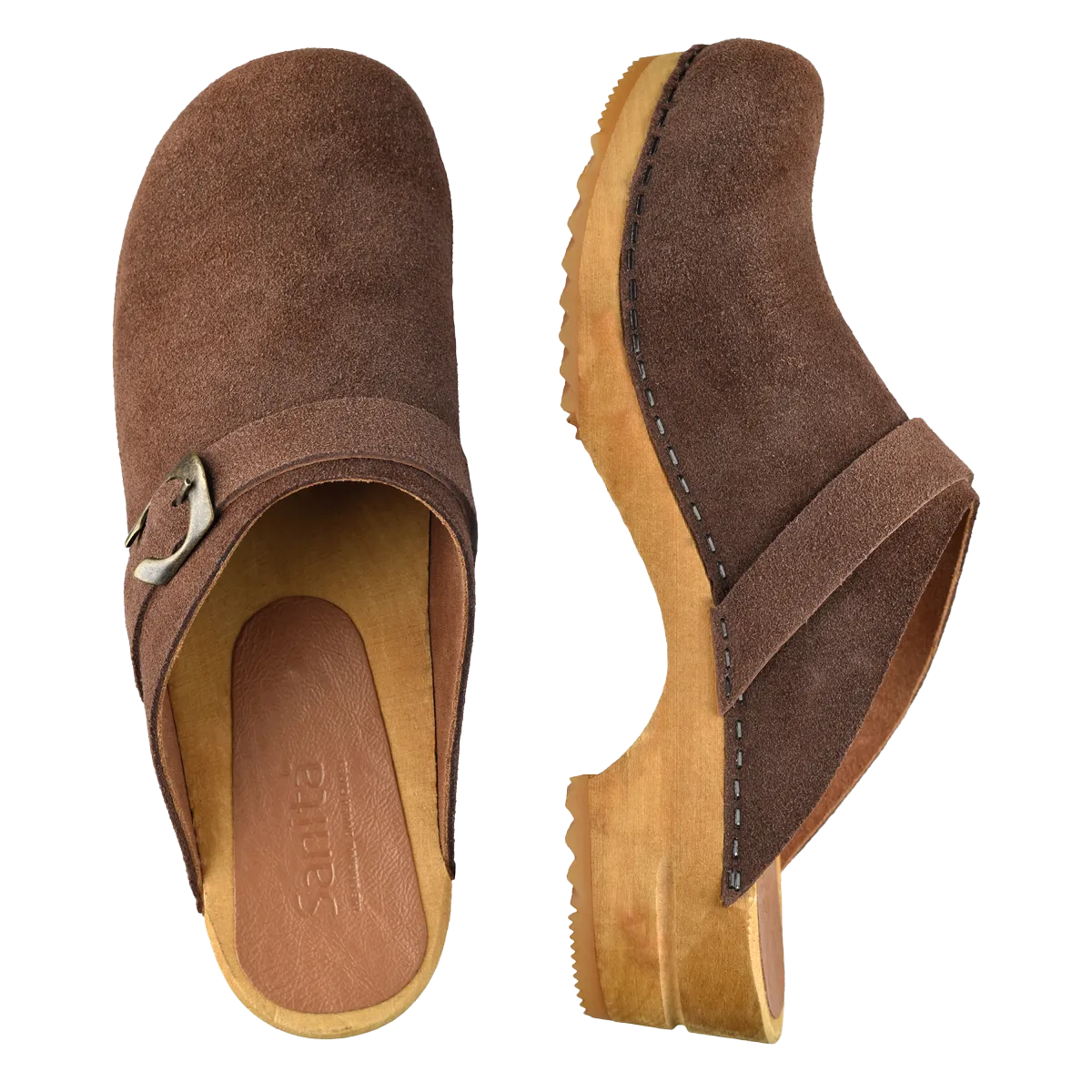 Hedi Women's Wood Clog in Antique Brown