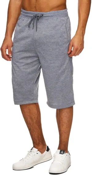 Hidyliu Mens Elastic Waist Drawstring Workout Gym Joggers 3/4 Shorts Summer Casual Sweat Short Pants with Pockets