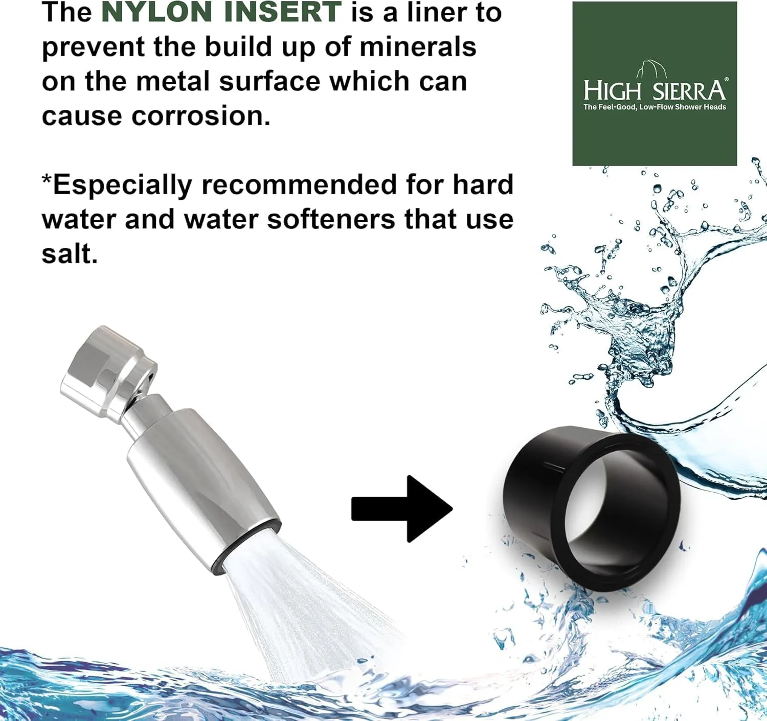 High Sierra Showerheads® - Solid Metal Handheld Shower Head Kit with Slip-Free Grip. Includes Handheld Shower Head, Trickle Valve, Hose with Silicone Inner Tube, and Holder. 2.0 GPM. Oil Rubbed Bronze