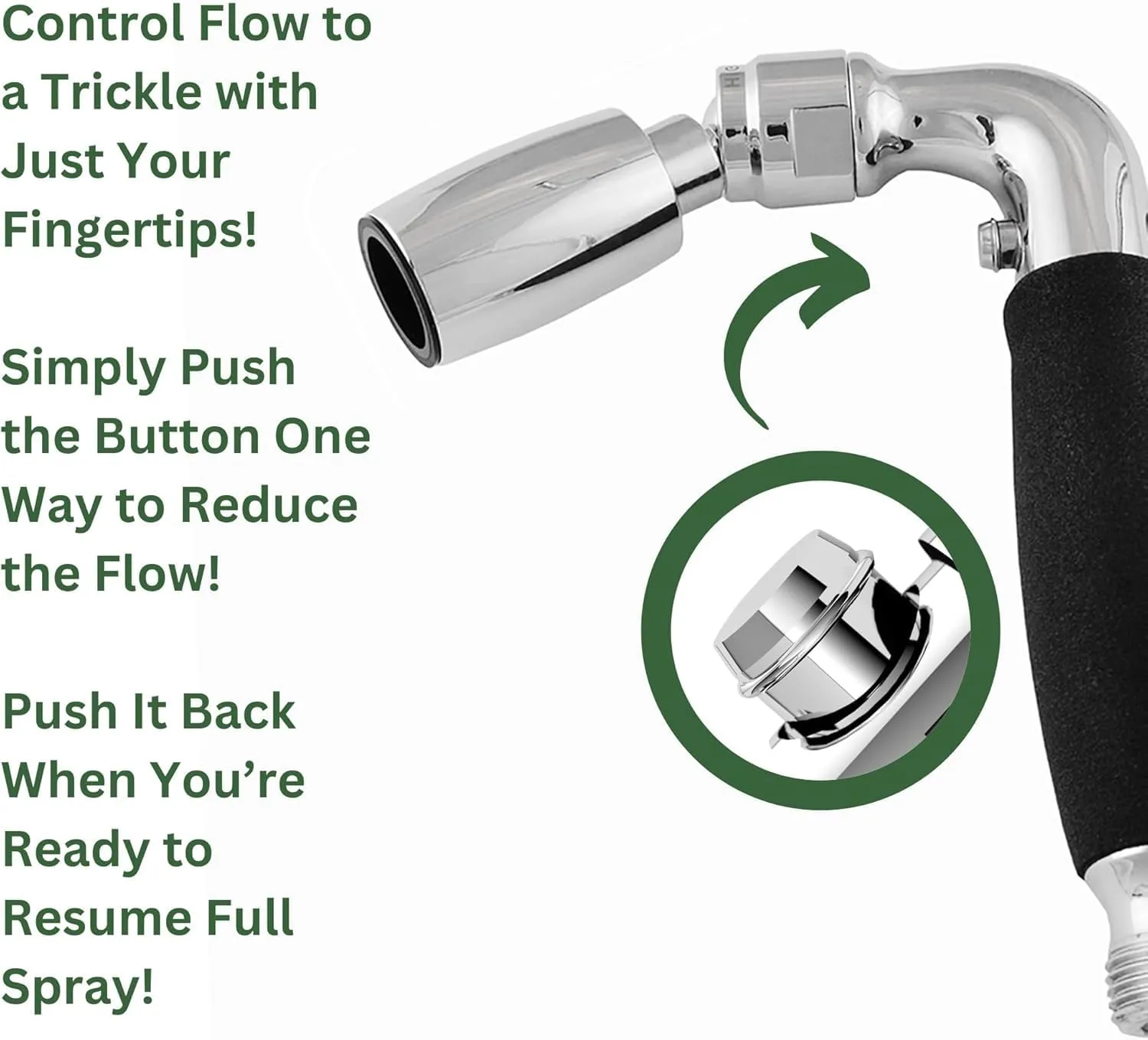 High Sierra Showerheads® - Solid Metal Handheld Shower Head Kit with Slip-Free Grip. Includes Handheld Shower Head, Trickle Valve, Hose with Silicone Inner Tube, and Holder. 2.0 GPM. Oil Rubbed Bronze