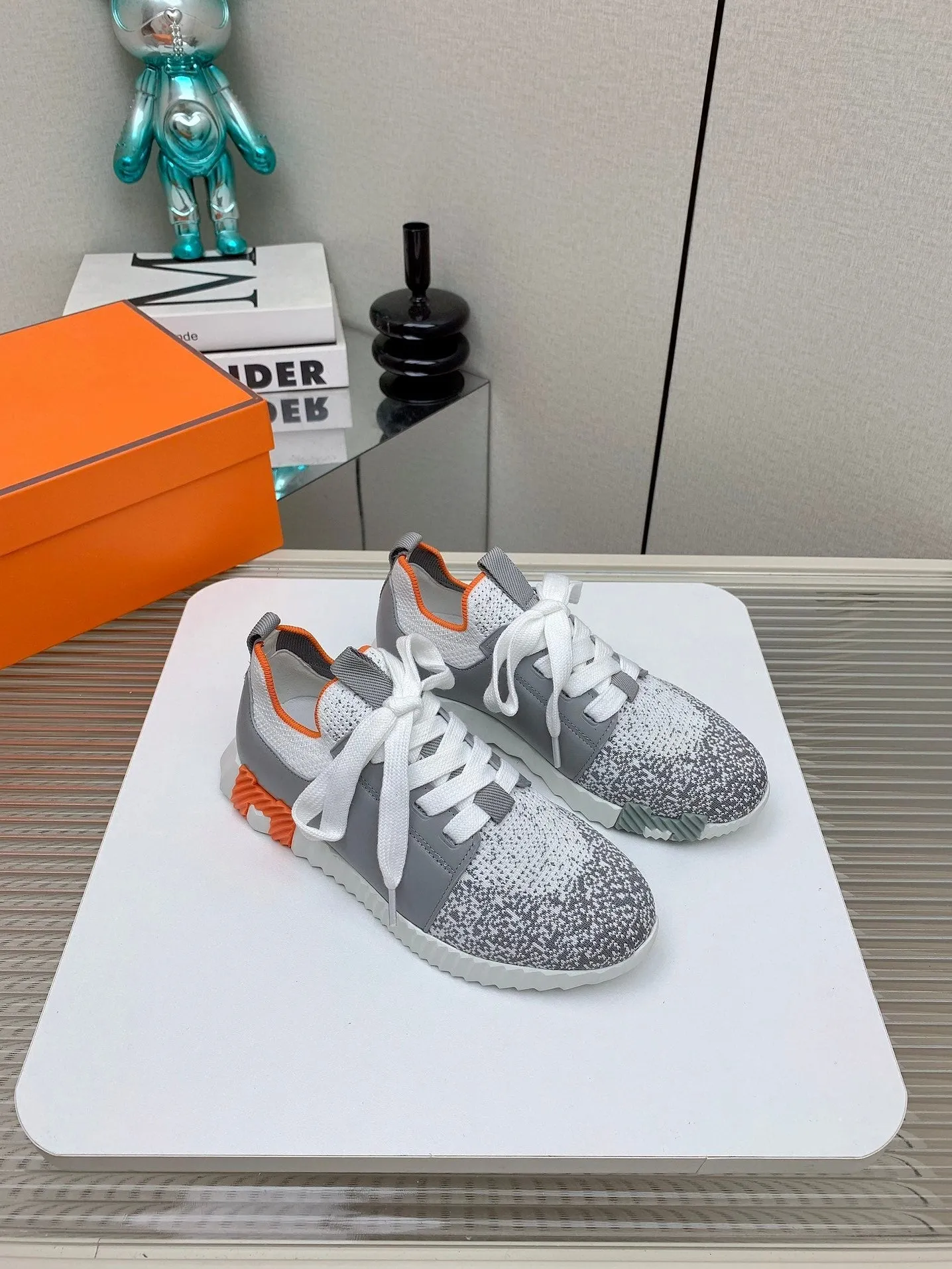 HM Depart Slip-on Sneaker In Grey Omber Woven Fabric 106335