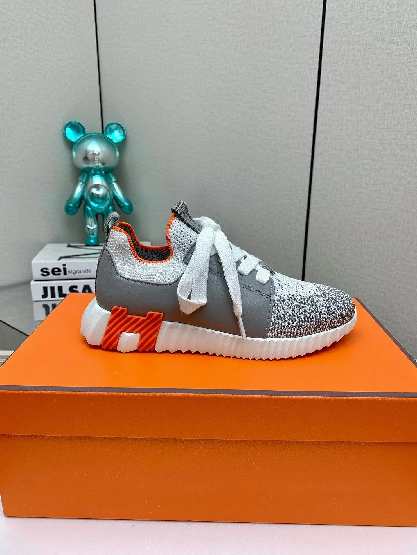 HM Depart Slip-on Sneaker In Grey Omber Woven Fabric 106335