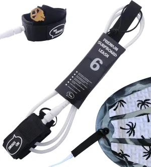 Ho Stevie! Premium Surf Leash [1 Year Warranty] Maximum Strength, Lightweight, Kink-Free, for All Types of Surfboards. 7mm Thick (1/4") 6/7/8/9 Feet