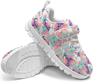 Howilath Easter Bunny Print Kids Sneakers for Boys Girls Mesh Sneakers Sports Tennis Shoes with Non-Slip Sole