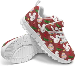 Howilath Easter Bunny Print Kids Sneakers for Boys Girls Mesh Sneakers Sports Tennis Shoes with Non-Slip Sole