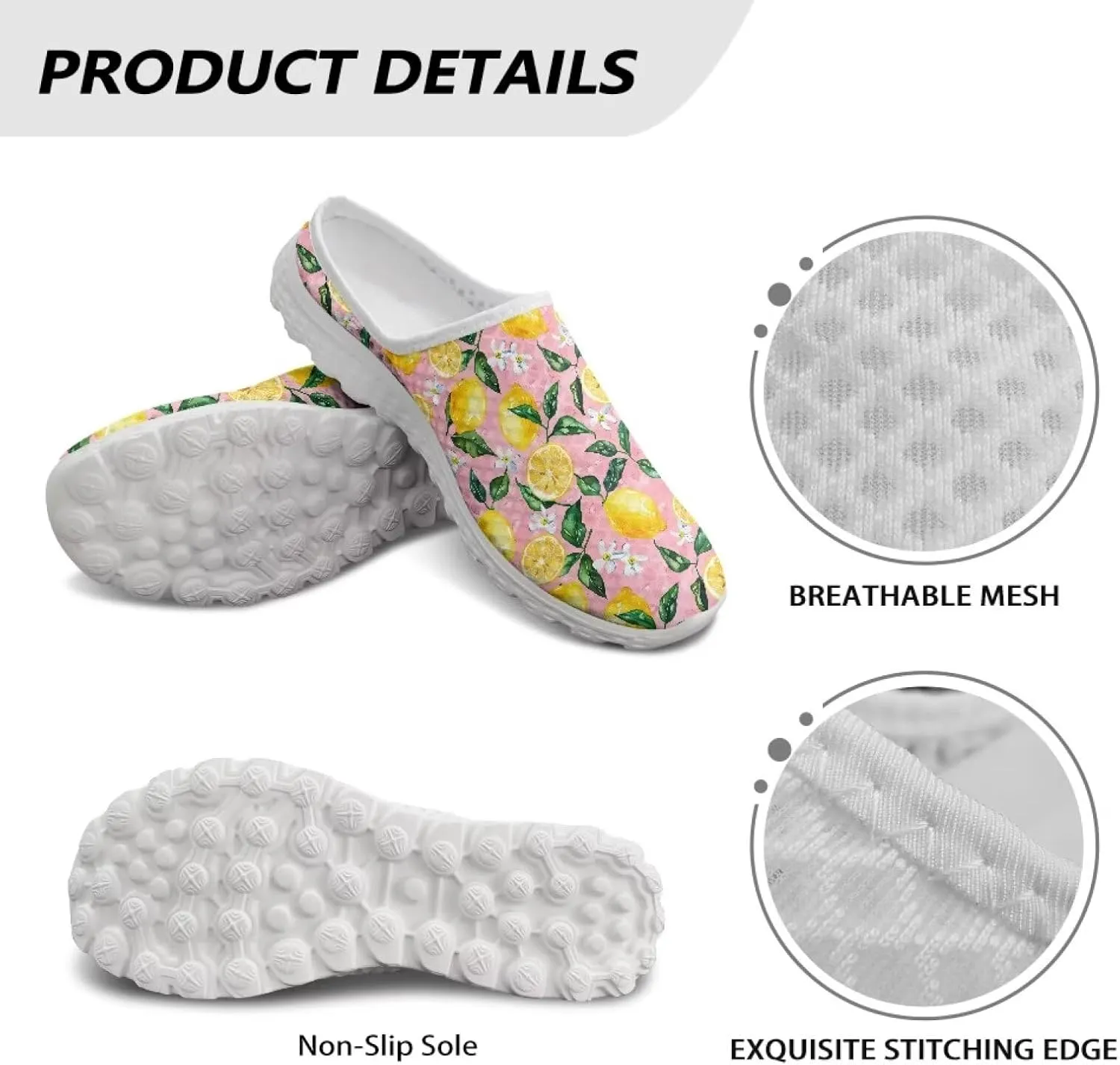 Howilath Women's Slip On Mules Shoes Closed Toe Sandals Backless Low Wedge Slides Clogs Breathable Walking Shoes US Size 6-13.5
